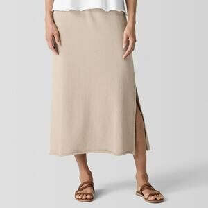 Eileen Fisher Skirt Womens Medium NEW Organic Cotton French Terry A-Line NWOT